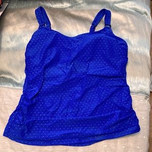 NWOT Krista Tankini Top Blue Size 1X